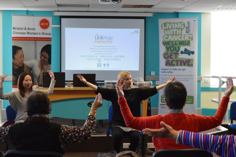 Attendees taking part in exercise session at BAWCG workshop